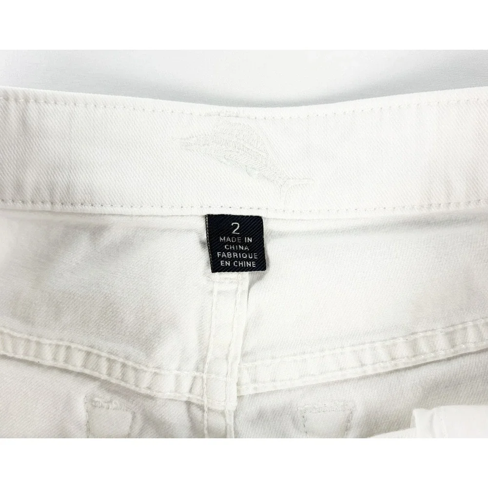 Tommy Bahama Women's 2 White Crop Denim Jeans Straight Stretch Casual Pants